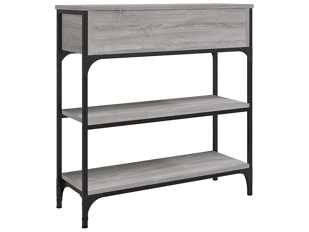 Table console sonoma gris 72,5x25x75 cm bois d'ingénierie