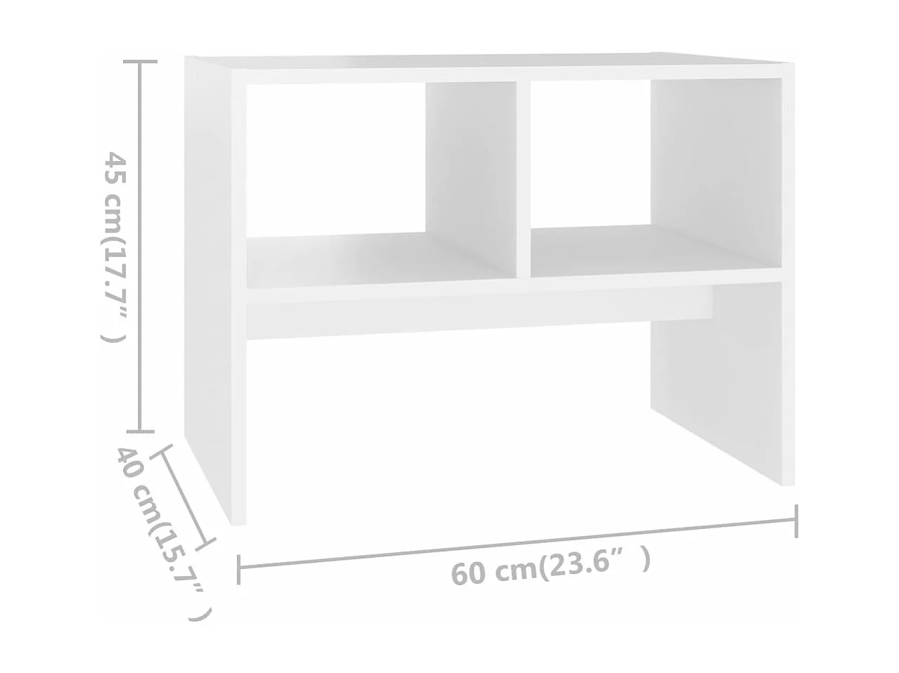 Beistelltisch Weiß 60x40x45 cm Holzwerkstoff