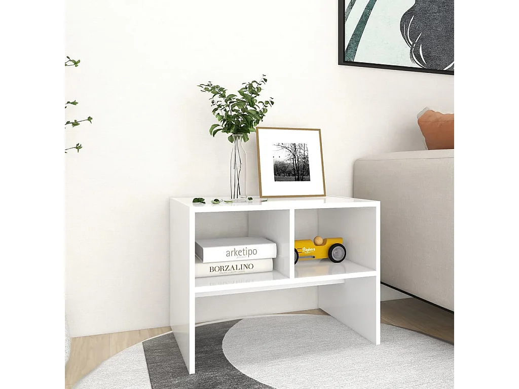 Table d'appoint Blanc 60x40x45 cm Aggloméré