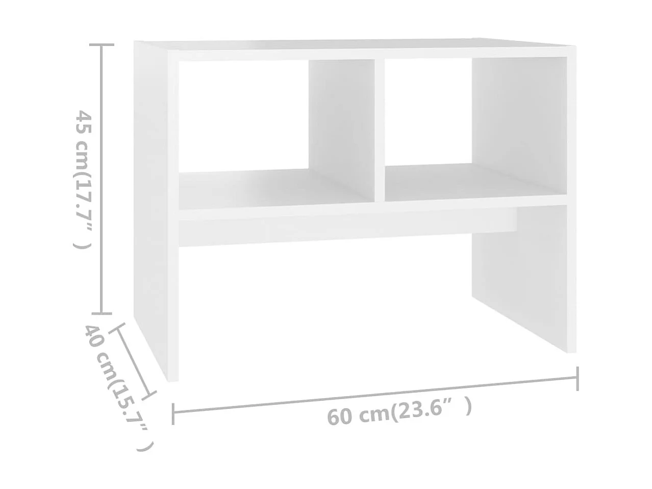Table d'appoint Blanc 60x40x45 cm Aggloméré