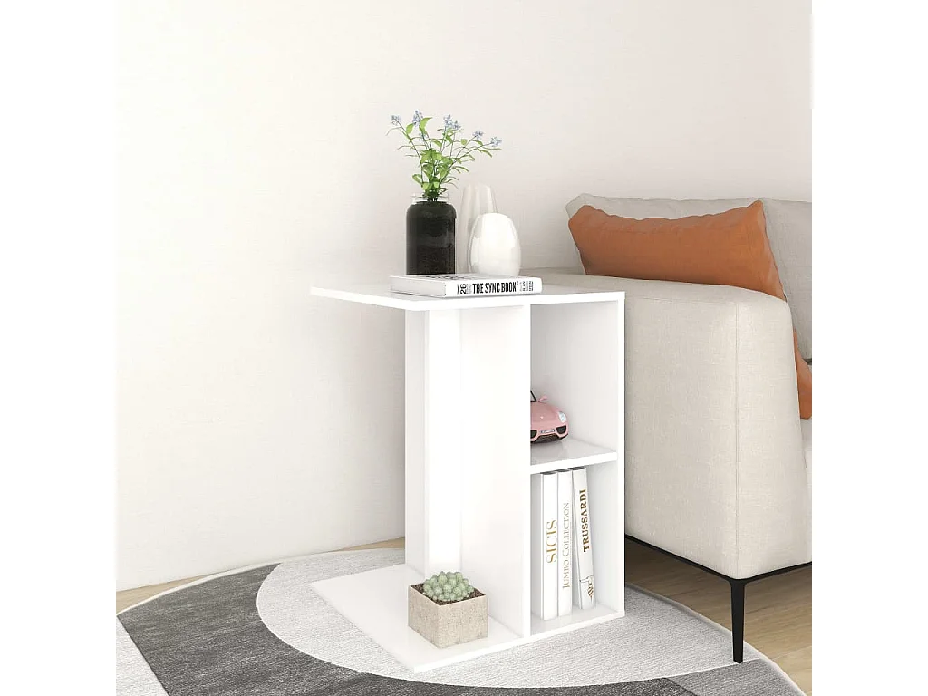 Table d'appoint Blanc 60x40x45 cm Aggloméré