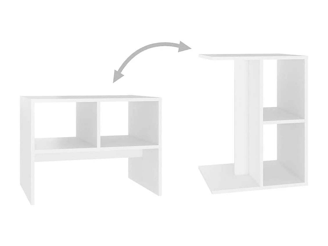 Table d'appoint Blanc 60x40x45 cm Aggloméré