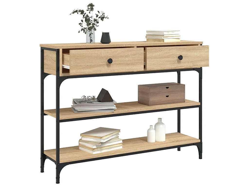 Wandtafel 100x25x75 cm bewerkt hout sonoma eikenkleurig