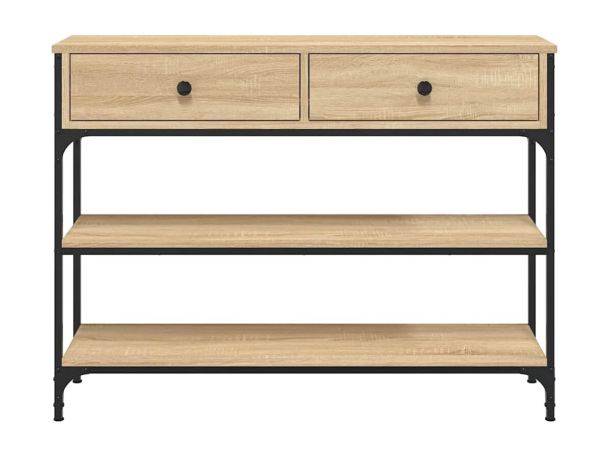 Wandtafel 100x25x75 cm bewerkt hout sonoma eikenkleurig