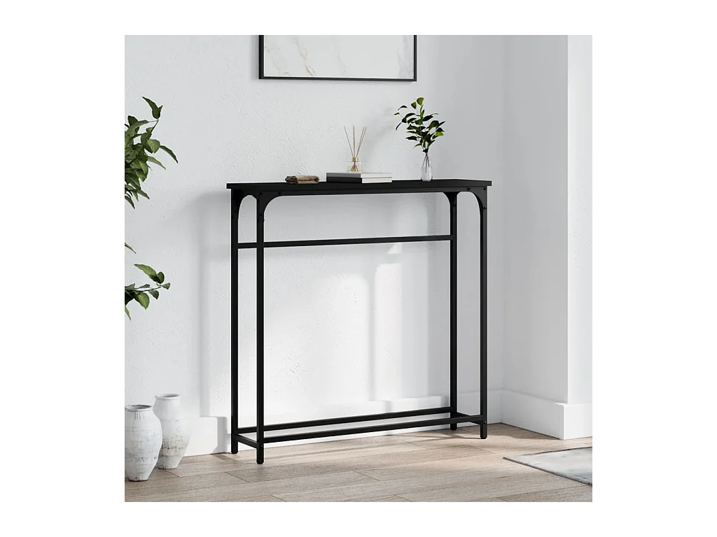 Mesa consola 75x19,5x75 cm derivados de madeira preto