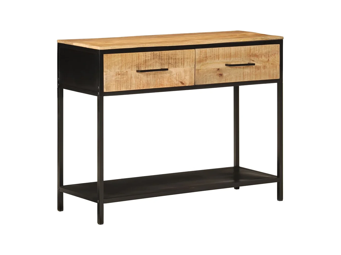 Table console 100x35x76 cm bois massif de manguier et fer