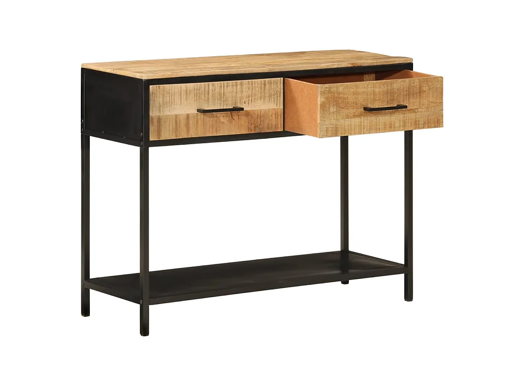 Konsolentisch 100x35x76 cm Massivholz Mango und Eisen