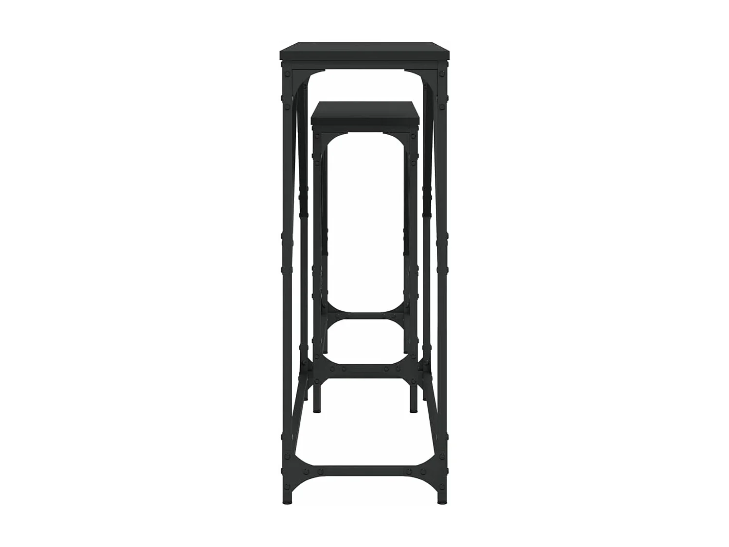 Tables console gigognes 2 pcs noir bois d'ingénierie