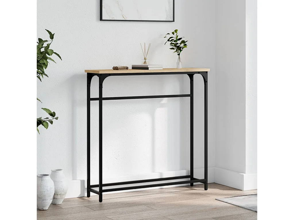 Mesa consola roble Sonoma 75x19,5x75 cm madera de ingeniería