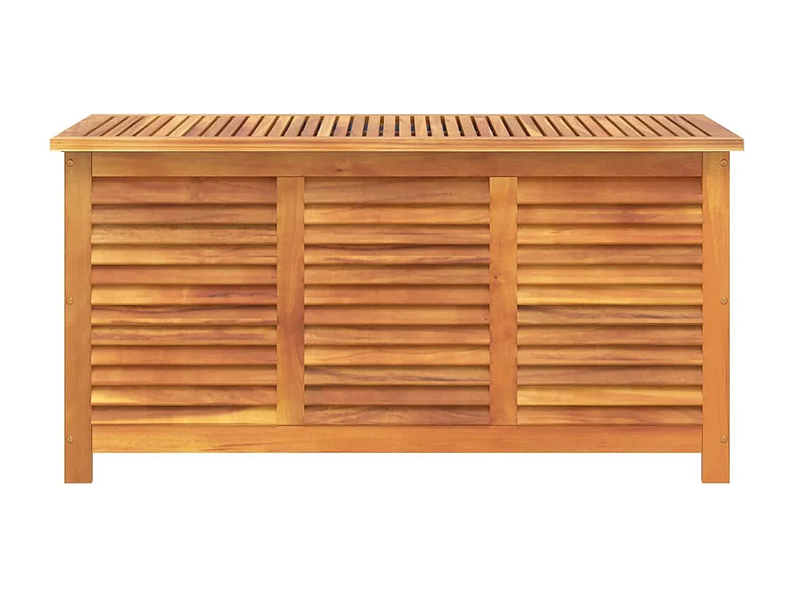 Boîte de rangement de jardin persiennes 113x50x56cm bois acacia