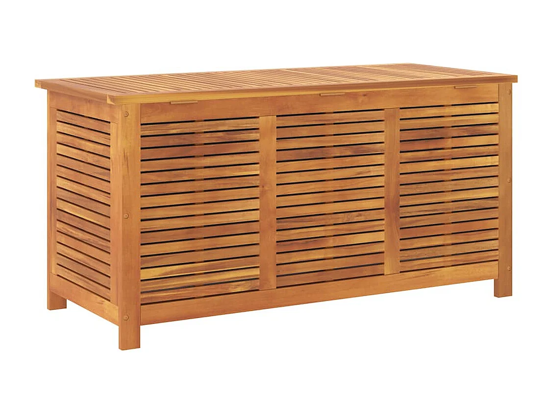 Boîte de rangement de jardin persiennes 113x50x56cm bois acacia