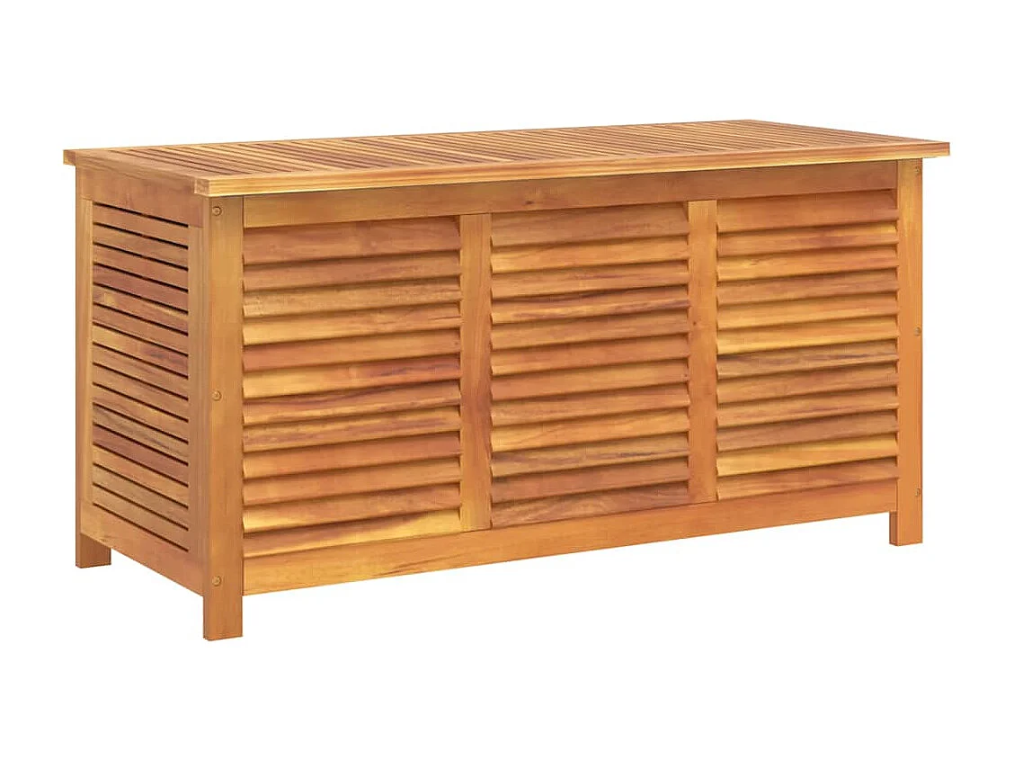 Boîte de rangement de jardin persiennes 113x50x56cm bois acacia