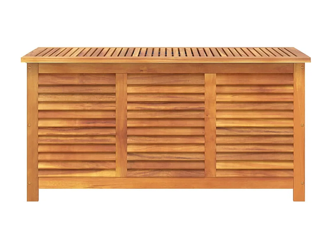 Boîte de rangement de jardin persiennes 113x50x56cm bois acacia