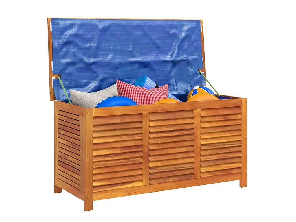 Caixa arrumação jardim c/ veneziana 113x50x56 cm acácia maciça