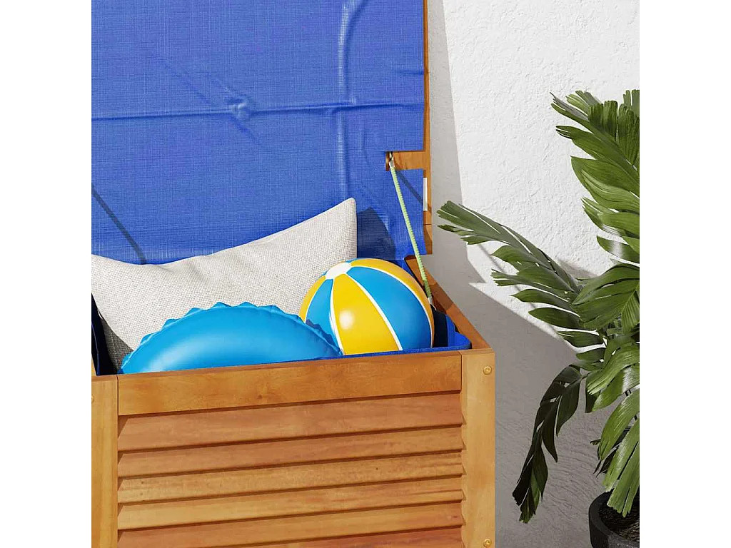 Caixa arrumação jardim c/ veneziana 60x50x56 cm acácia maciça