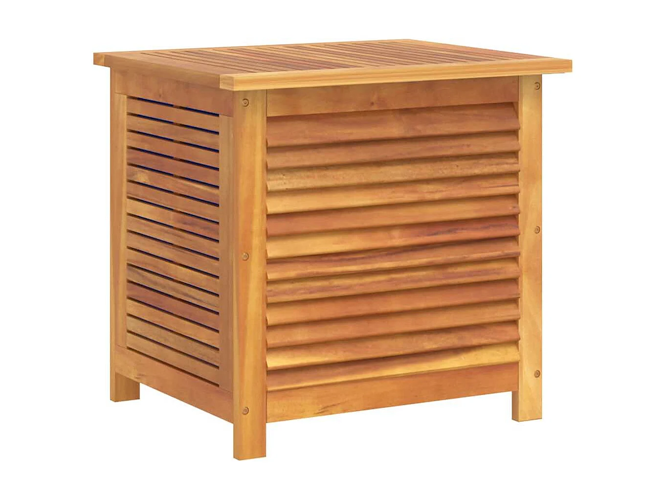 Boîte de rangement de jardin persiennes 60x50x56cm bois acacia