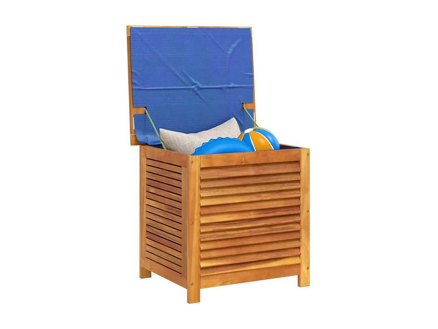 Boîte de rangement de jardin persiennes 60x50x56cm bois acacia