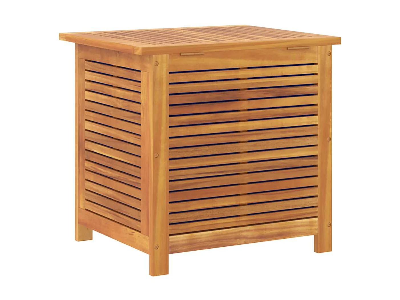 Boîte de rangement de jardin persiennes 60x50x56cm bois acacia