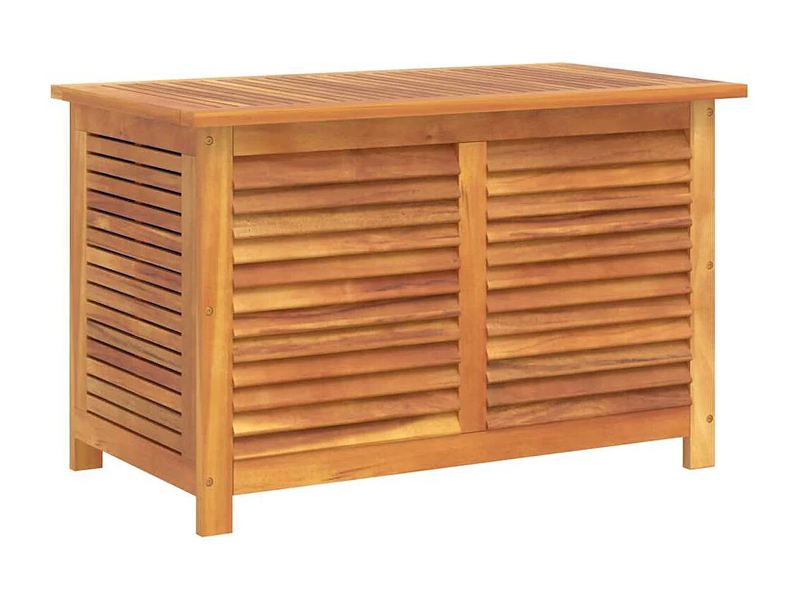Boîte de rangement de jardin persiennes 90x50x56 cm bois acacia