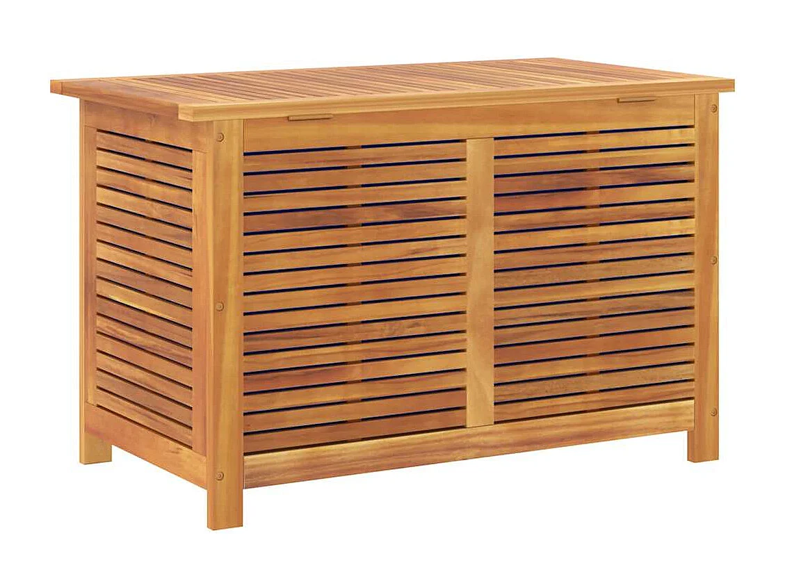 Boîte de rangement de jardin persiennes 90x50x56 cm bois acacia