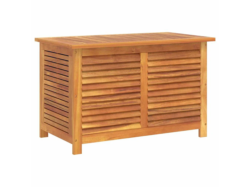 Boîte de rangement de jardin persiennes 90x50x56 cm bois acacia