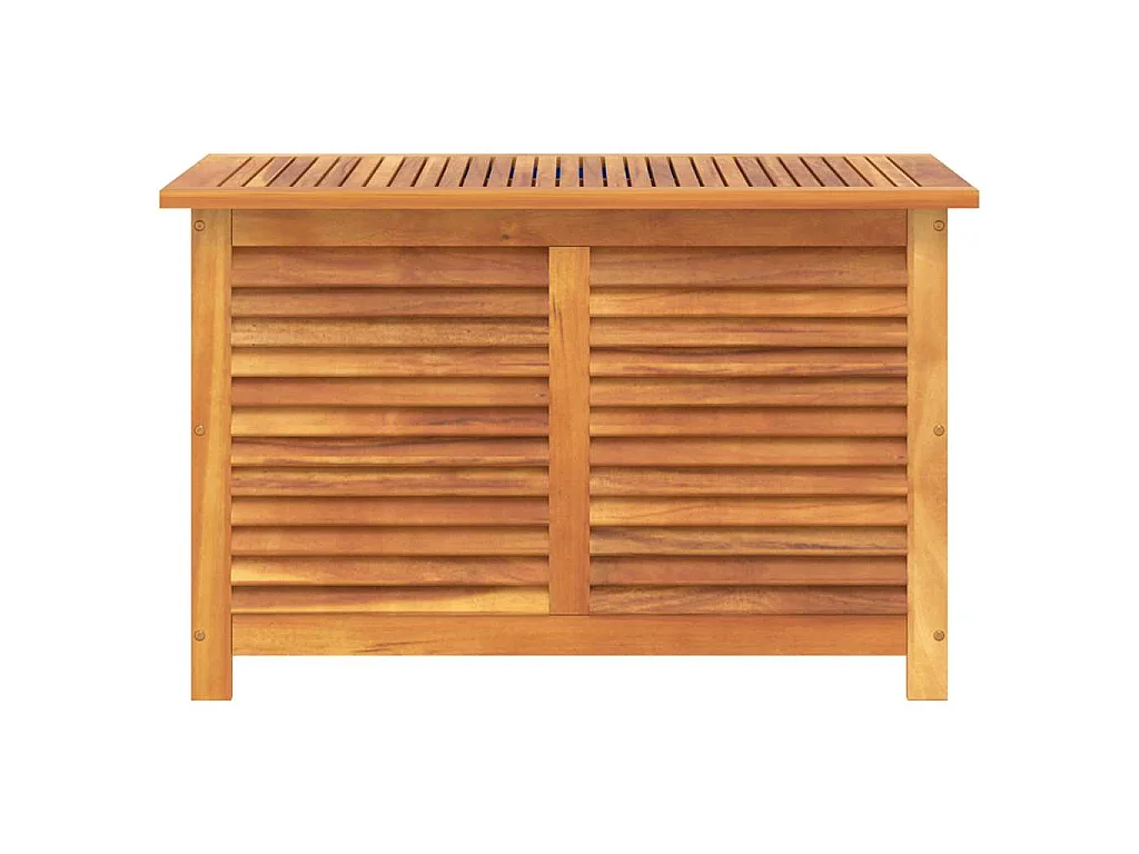 Boîte de rangement de jardin persiennes 90x50x56 cm bois acacia