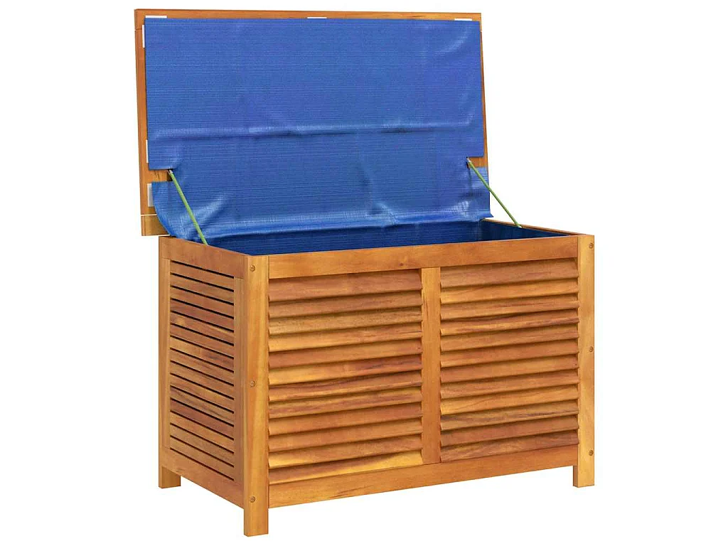 Boîte de rangement de jardin persiennes 90x50x56 cm bois acacia