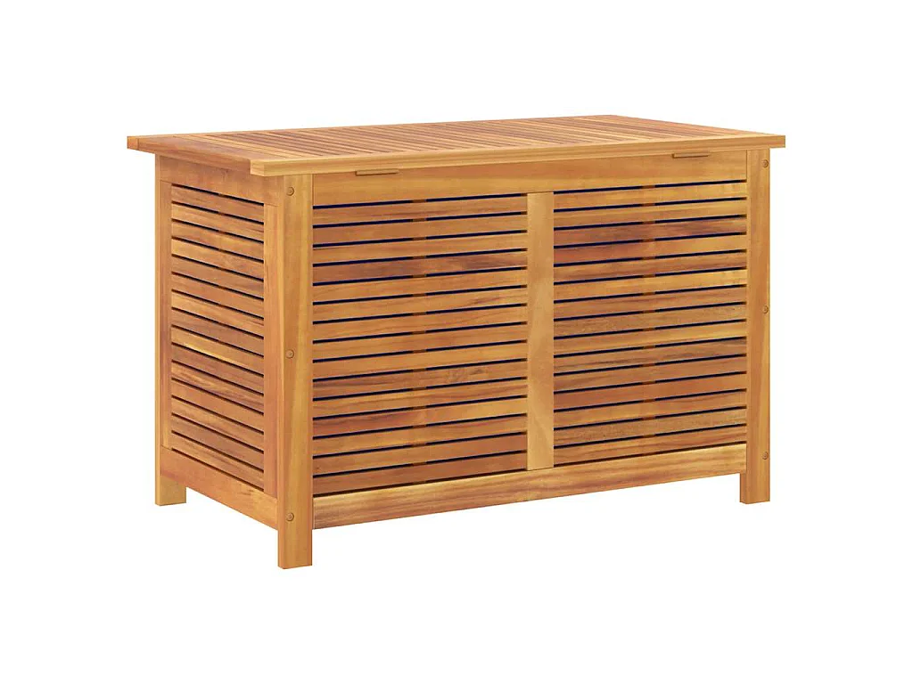 Boîte de rangement de jardin persiennes 90x50x56 cm bois acacia