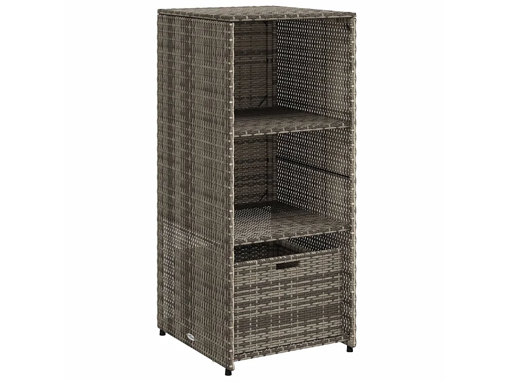 Armoire de rangement de jardin gris 50x55x115 cm résine tressée
