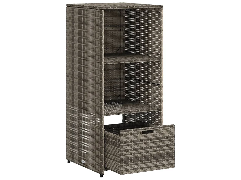 Armoire de rangement de jardin gris 50x55x115 cm résine tressée