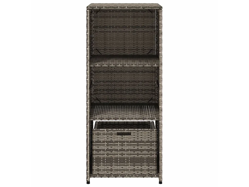 Armoire de rangement de jardin gris 50x55x115 cm résine tressée