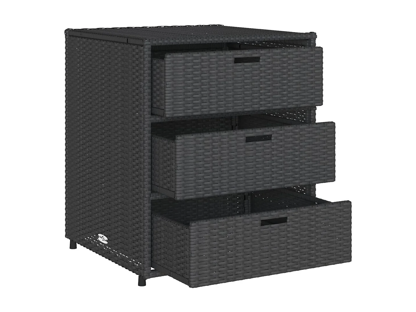 Gartenschrank Schwarz 55x59x69 cm Poly Rattan