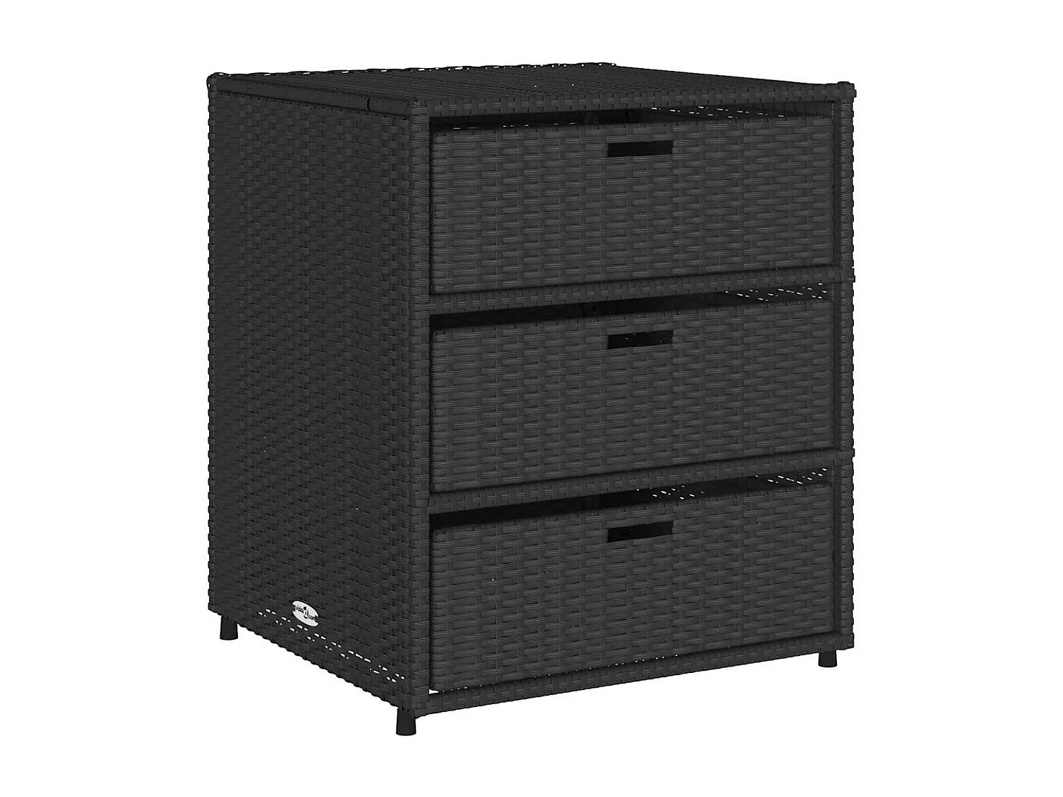 Armário de arrumação p/ jardim 55x59x69 cm vime PE preto
