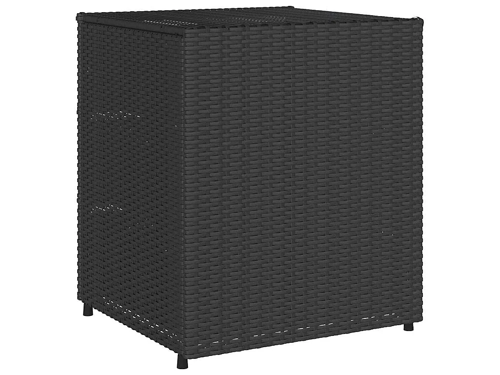 Armário de arrumação p/ jardim 55x59x69 cm vime PE preto