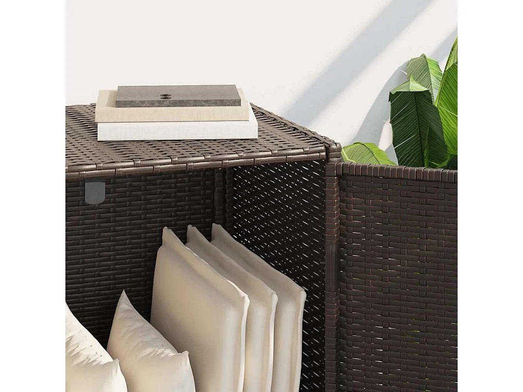 Gartenschrank Braun 83x45x76 cm Poly Rattan