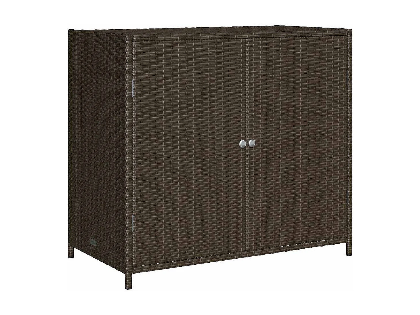 Gartenschrank Braun 83x45x76 cm Poly Rattan