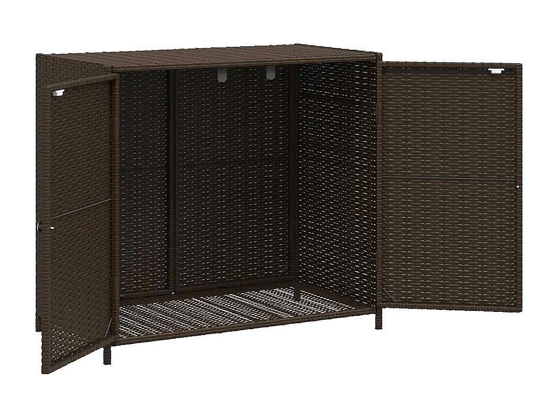 Gartenschrank Braun 83x45x76 cm Poly Rattan