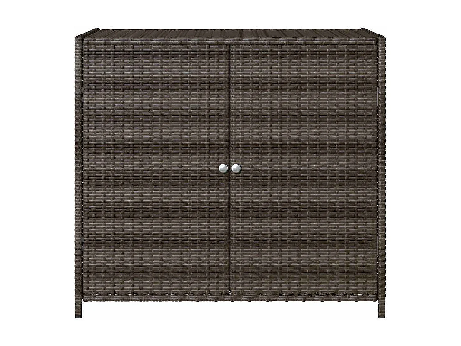 Gartenschrank Braun 83x45x76 cm Poly Rattan