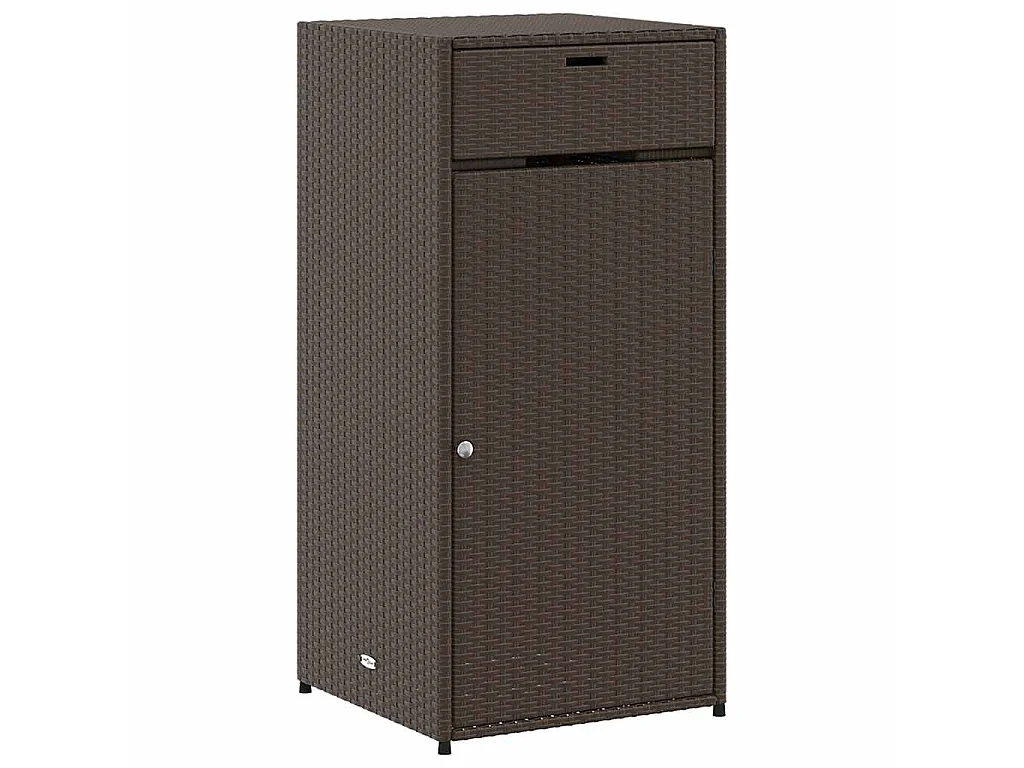 Armário de arrumação para jardim 55x55x111 cm vime PE castanho