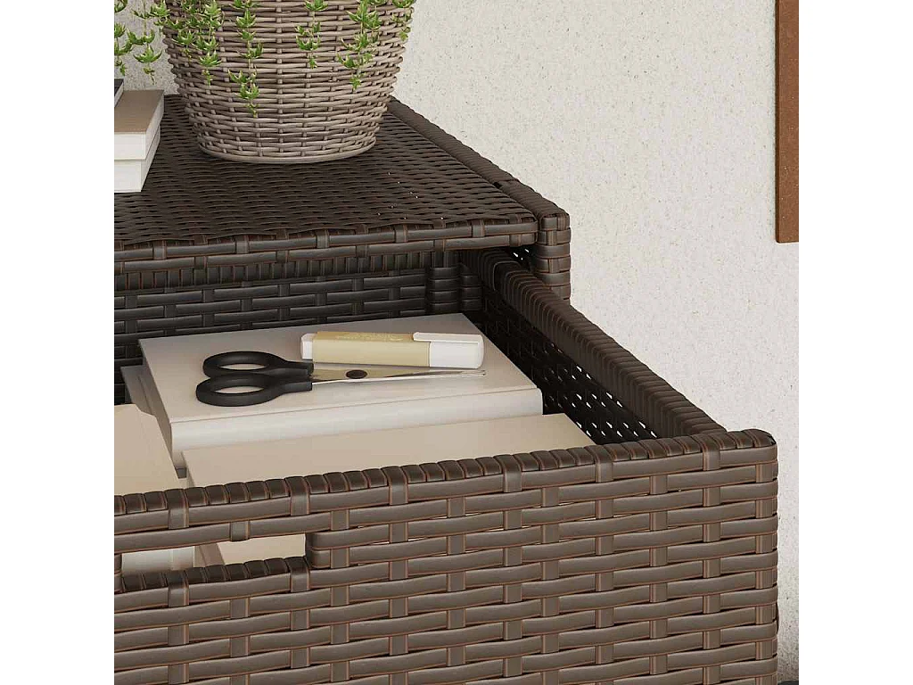 Armário de arrumação para jardim 55x55x111 cm vime PE castanho