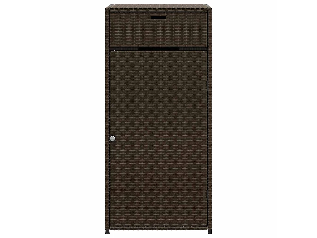 Armário de arrumação para jardim 55x55x111 cm vime PE castanho
