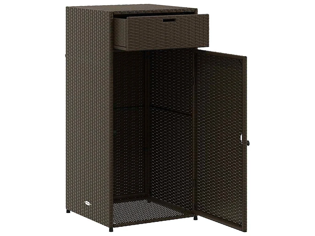 Armário de arrumação para jardim 55x55x111 cm vime PE castanho