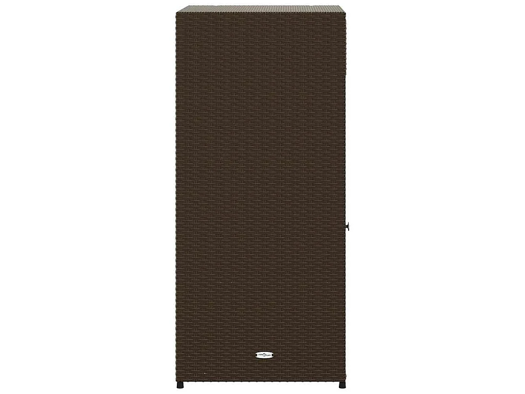 Armário de arrumação para jardim 55x55x111 cm vime PE castanho
