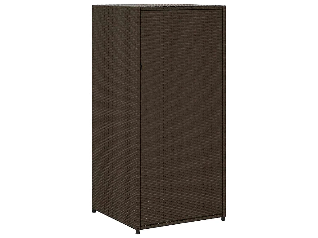 Armário de arrumação para jardim 55x55x111 cm vime PE castanho