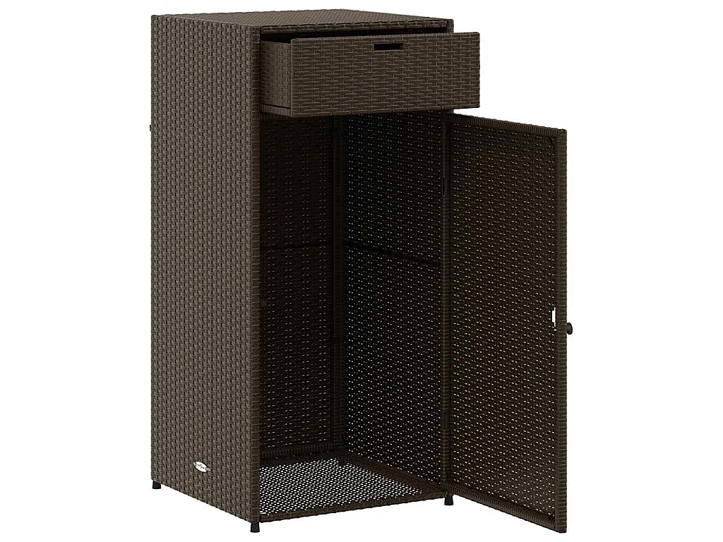 Armoire de rangement jardin marron 55x55x111 cm résine tressée