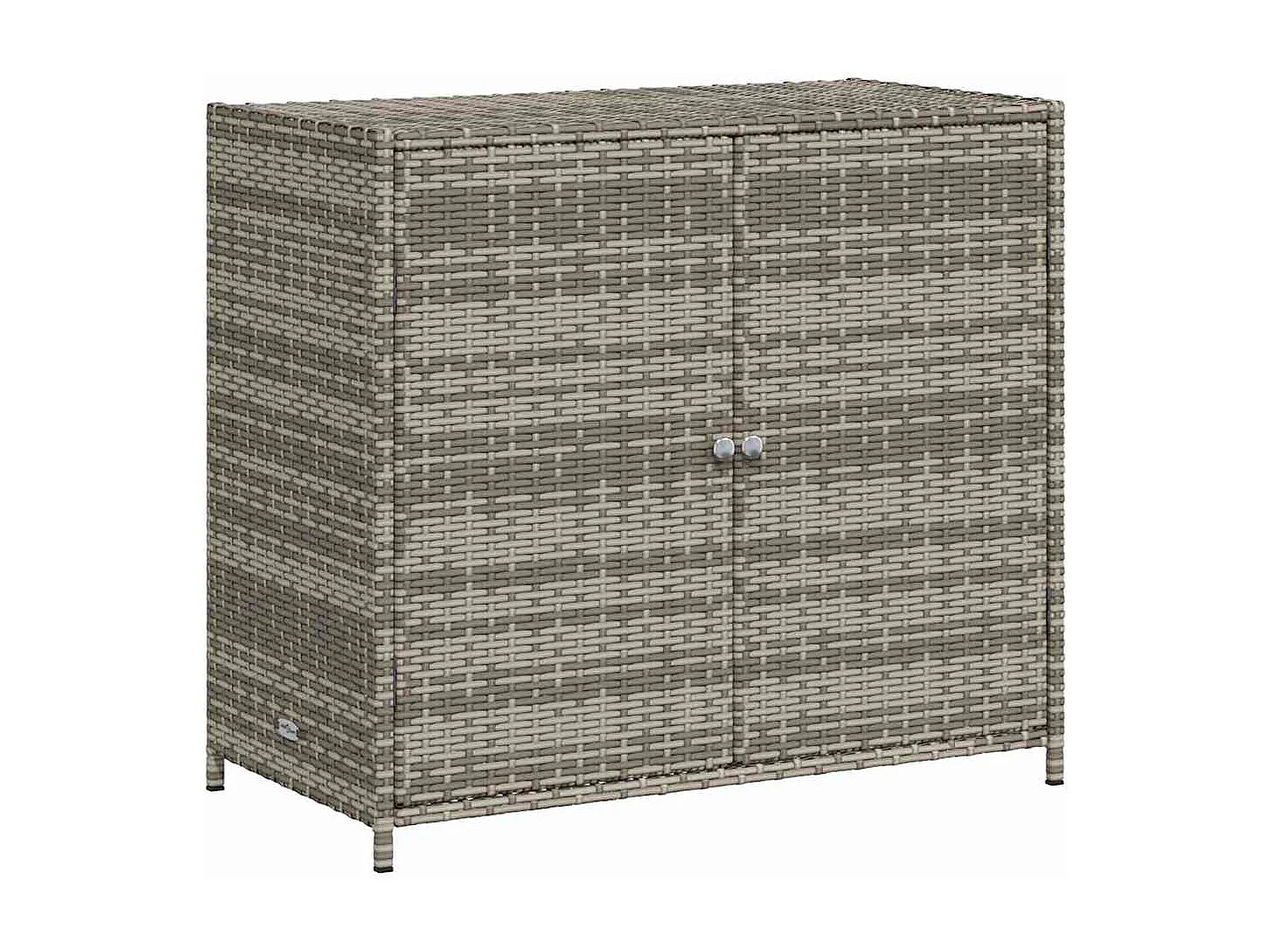 Armoire de rangement de jardin gris 83x45x76 cm résine tressée