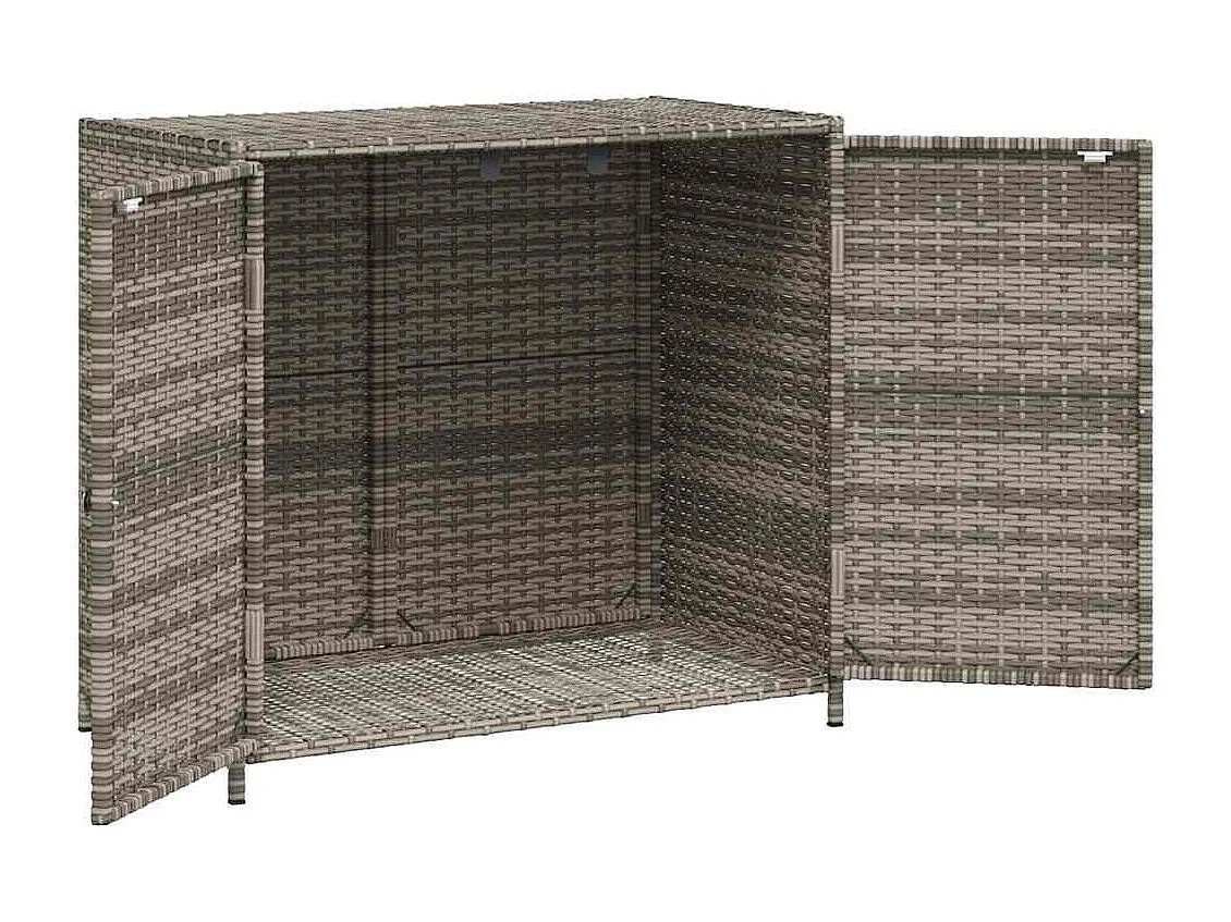 Armoire de rangement de jardin gris 83x45x76 cm résine tressée