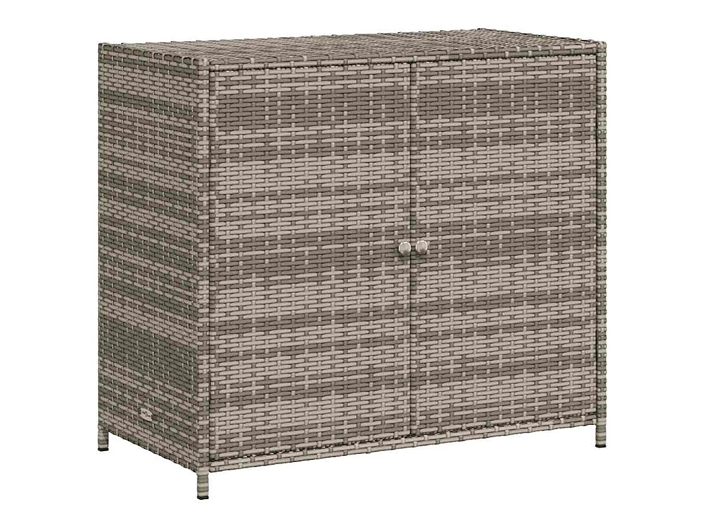 Armadietto Portaoggetti Giardino Grigio 83x45x76 cm Polyrattan