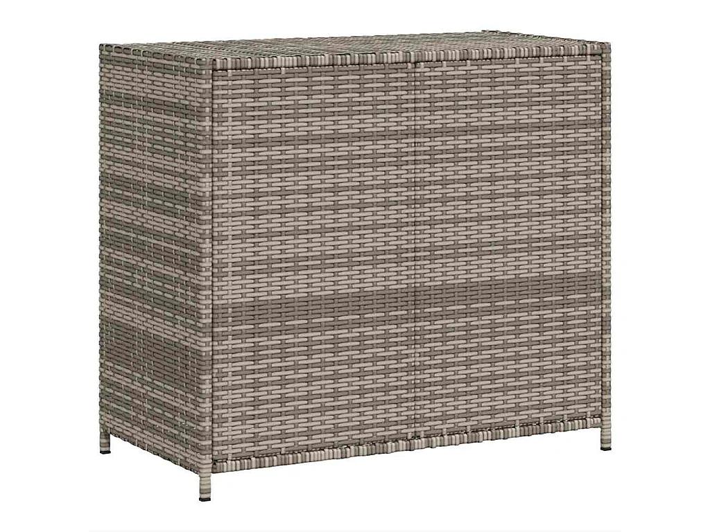 Armadietto Portaoggetti Giardino Grigio 83x45x76 cm Polyrattan