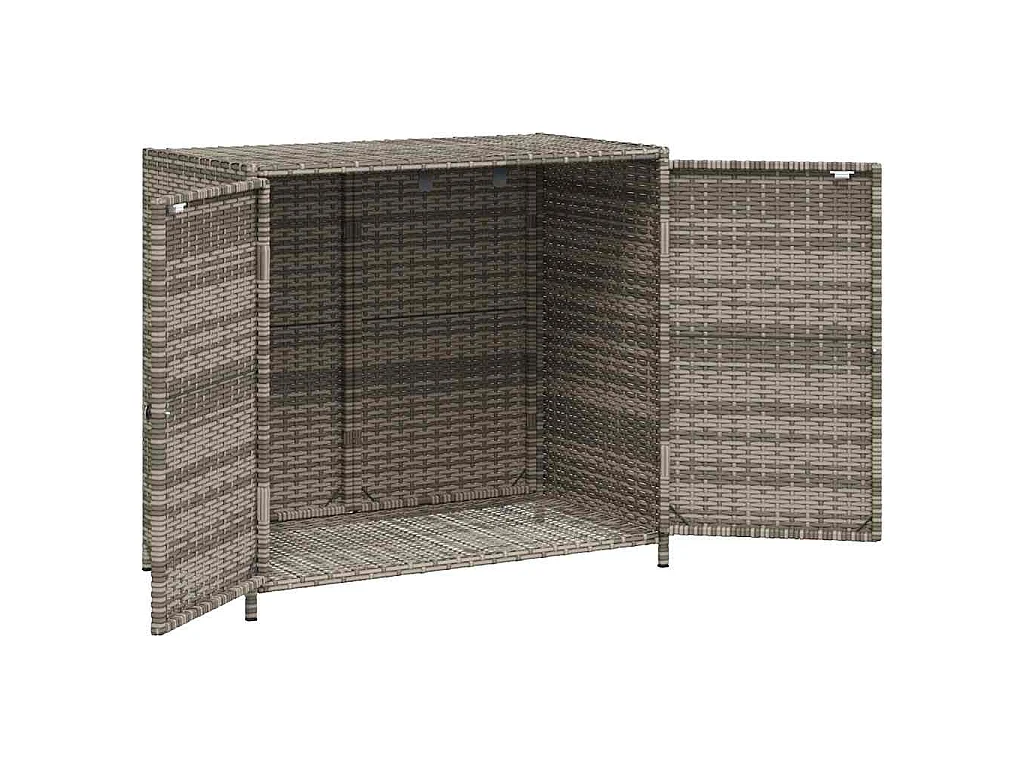 Armário de arrumação p/ jardim 83x45x76 cm vime PE cinzento